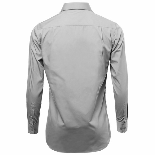 Herren Knopfleiste formelles Kleid Shirt Langarm einfarbig normale Passform - Bild 45 von 82
