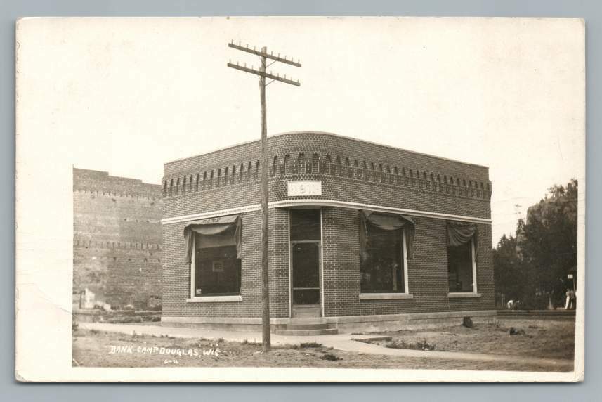 Bank CAMP DOUGLAS Wisconsin RPPC Antique Photo Juneau County WI 1911 eBay