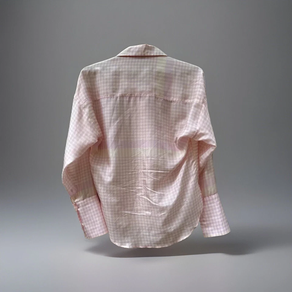 Blusa de seda Jejia para mujer talla mediana-40 rosa mediana a cuadros de diseñador Foto 2 de 4