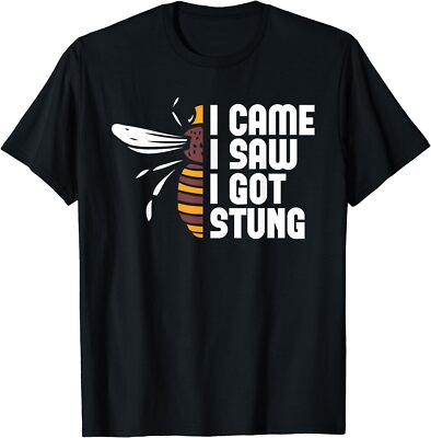 NEW LIMITED Funny Beekeeper Bees Beekeeping I Came I Saw I Got Stung T-Shirt
