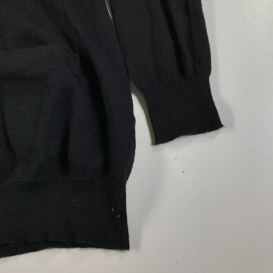 Allude 开衫毛衣女式中号黑色羊绒混纺纽扣前 V 领 — 第 2/4 张图片