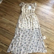 Ladies Glamourous NWT Nude Blush Flower Dress XS