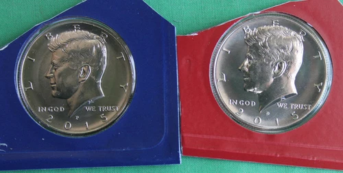 2015 P and D Kennedy Half Dollar Coin from US Mint Set 2 BU Cello Fifty Cent UNC