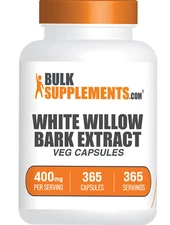 BulkSupplements White Willow Bark Extract 365 Vegan Capsules - 400mg per Serving