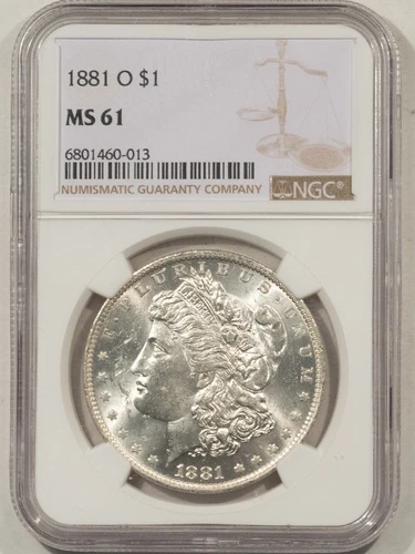 1881-O $1 MORGAN DOLLAR - NGC MS-61, FLASHY WHITE