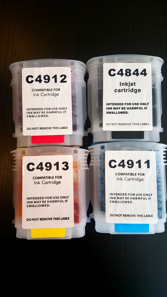 4 X nk Cartrdges For HP Desgnjet 500 800 815 Ps / No. 10 +82 wth Chp | eBay