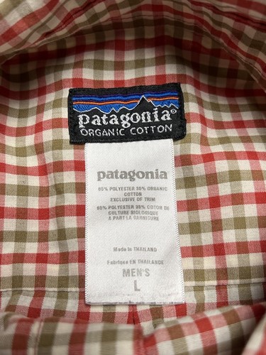 Patagonia Mens L Organic Cotton Button Down Check Shirt Short Sleeve Lightweight - Picture 4 of 7