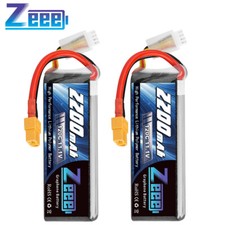 2x Zeee Graphene 3S Lipo Battery 2200mAh 11.1V XT60 120C for FPV Car Quadcopter