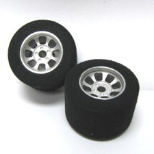 NEW H R Racing HR1103 Nascar Rear Silver Wide Wheel with Foam Tire 2 1:24