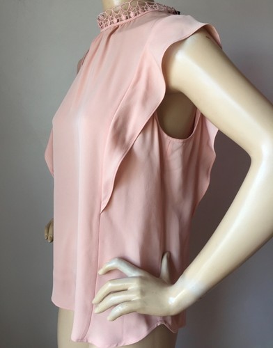 NEW ST JOHN KNIT WOMENS PINK TOP SIZE XL SILK - 第 4/8 張圖片