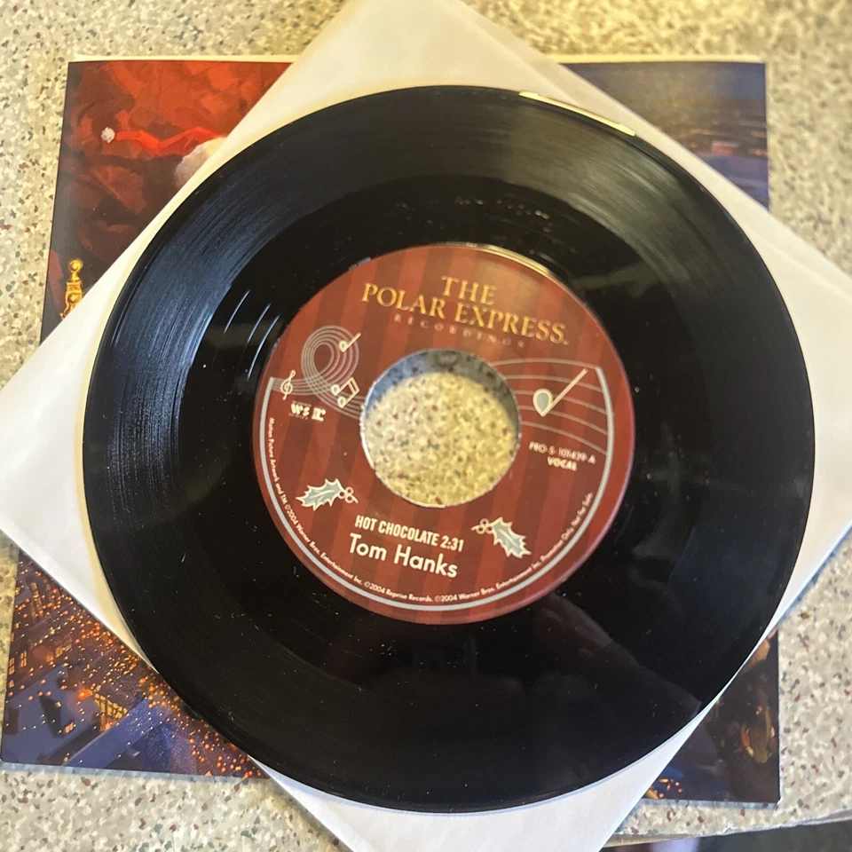 RARE PROMO FYC 7" RECORD Tom Hanks POLAR EXPRESS /HOT CHOCOLATE - Image 3 of 3