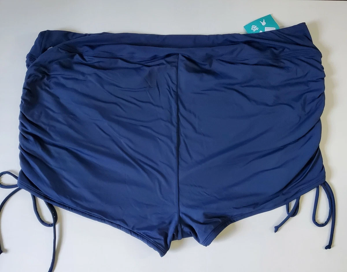 Beach House Woman Rouched Side Tie Swim Bottoms Navy Blue Size 24W