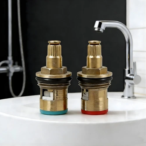 2PCS Universal Tap Inner Faucet Valves Brass Ceramic Disc Cartridge Replacements - Picture 6 of 7