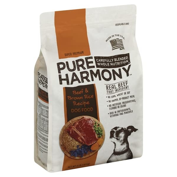 Pure Harmony, Dog Food, Beef & Brown Rice Recipe , 4 LB