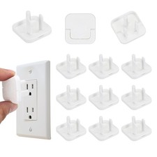 12 Pack Outlet Covers Proofing Safety Plug Covers for 3-Prong Square White 