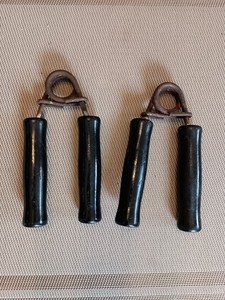 Vintage Wood and Steel Hand Grips 