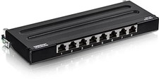TRENDnet 8 Port Cat6A Shielded Wall Mount Patch Panel 10G Ready NDAA Compliant
