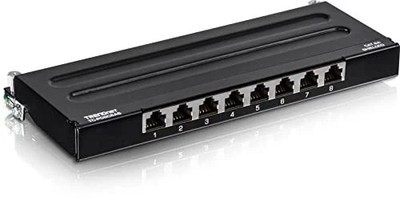 TRENDnet 8 Port Cat6A Shielded Wall Mount Patch Panel 10G Ready NDAA Compliant