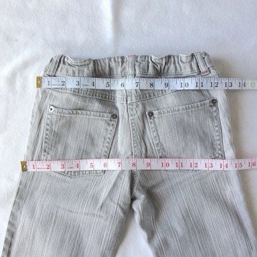 Gymboree Gray and Pink Accent Pocket Bows Jeans Slim Fit Girls Size 12 - Picture 5 of 8