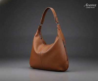Women Luxury Brown Leather Hobo Bag Soft Shoulder Tote Purse Large Handbag