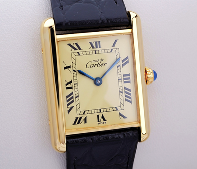 Cartier Watch Must Tank Ivory Dial Roman index LM 23mm Mens Quartz