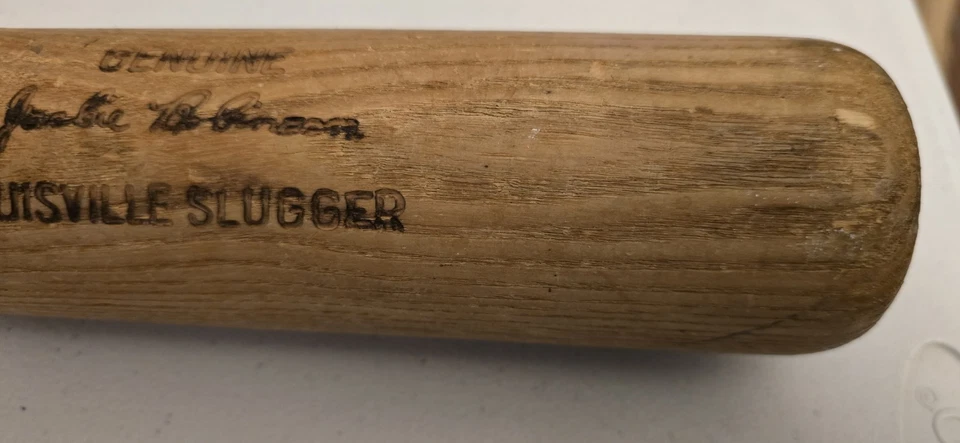 Bate de béisbol vintage Jackie Robinson Louisville Hillerich Bradsby JR3 KC raro Foto 3 de 4