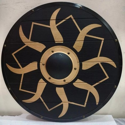 24'' Viking Wooden Medieval Round Norse Shield Battle Warrior Best Gift