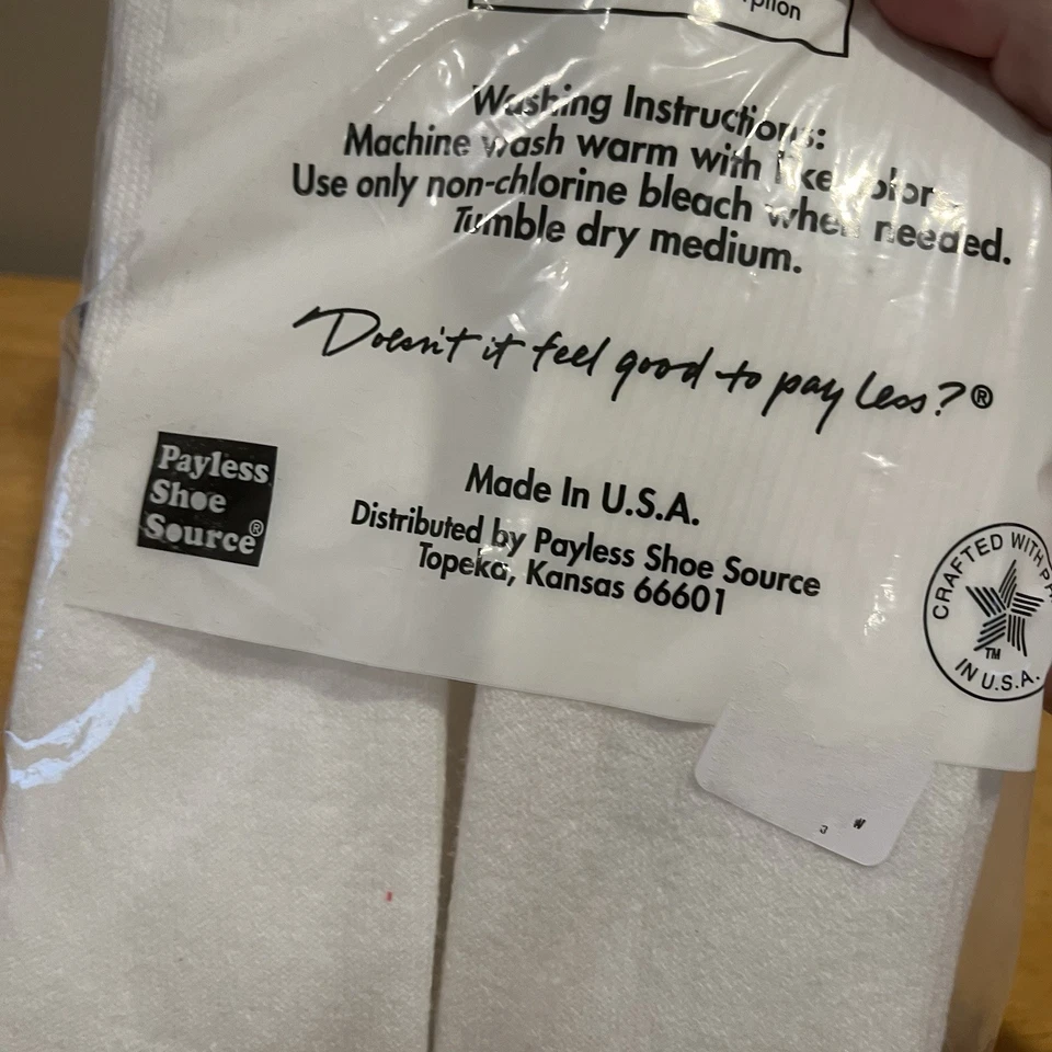 Payless Vintage Para Hombre Calcetines Tubo Doble Longitud 6 Pares Hechos en EE. UU. Mezcla de Algodón Nuevo de Lote Antiguo Foto 4 de 4