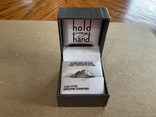 STERLING SILVER 14KT GOLD PLATED 1/20 CTTW GENUINE DIAMOND RING SIZE 7 NICE