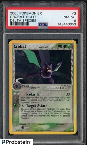 2005 Pokemon Ex Delta Species #2/113 Crobat δ Holo PSA 8 NM-MT
