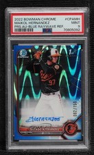 2022 Bowman Chrome Blue RayWave Refractor Maikol Hernandez PSA 9 MINT Auto 11oq