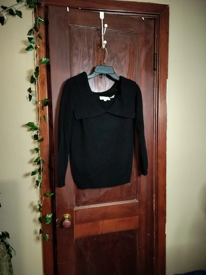 Suéter Vintage R.G. Arnold MCM 1970 Angora Cordero Mezcla Lana Negro Pequeño Foto 2 de 4