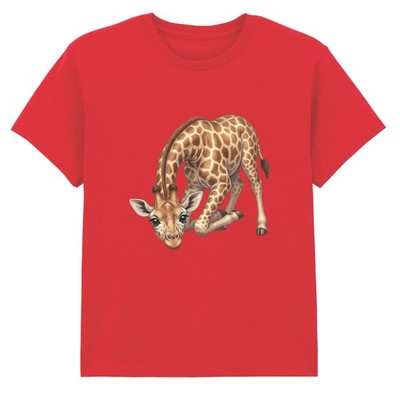 Süßes Baby Giraffe Schleife Jungen Mädchen Kinder T-Shirt Safari Geburtstag Geschenk für Kinder