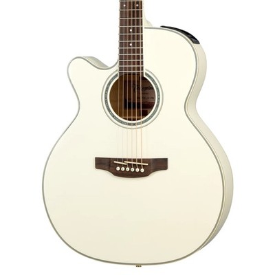 Takamine GN37CE Left-Handed Grand Concert A/E, Solid Spruce Top, Pearl White