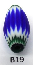 RARE Color Combo Blue / Green Venetian Chevron Trade Bead African B19 BG 83