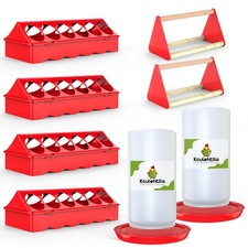 8Pcs Chick Feeder and Waterer Kit, Baby Chicken Supplies with Chicks Perch, P...