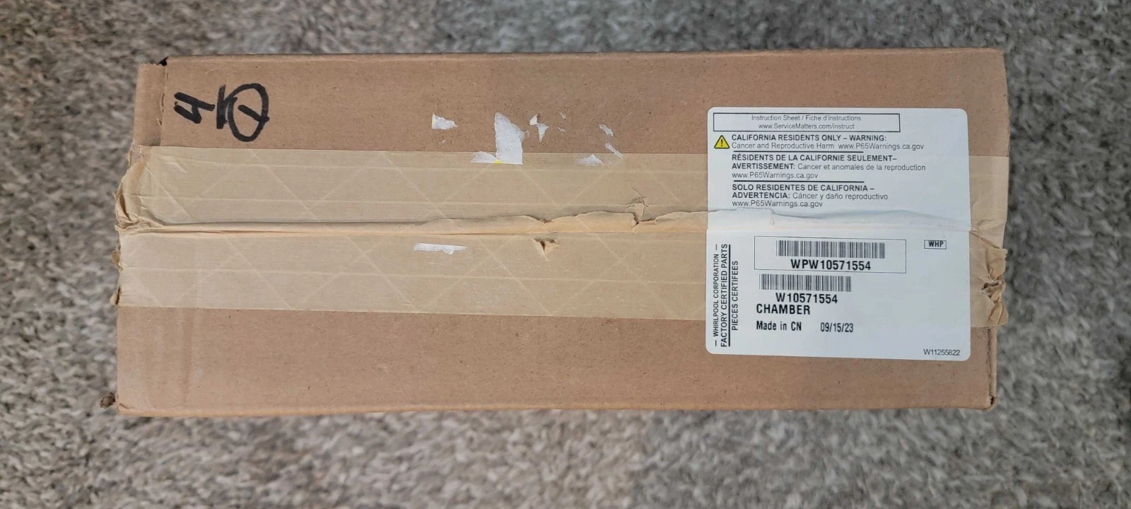 New Genuine OEM Whirlpool W10571554 Microwave Chamber