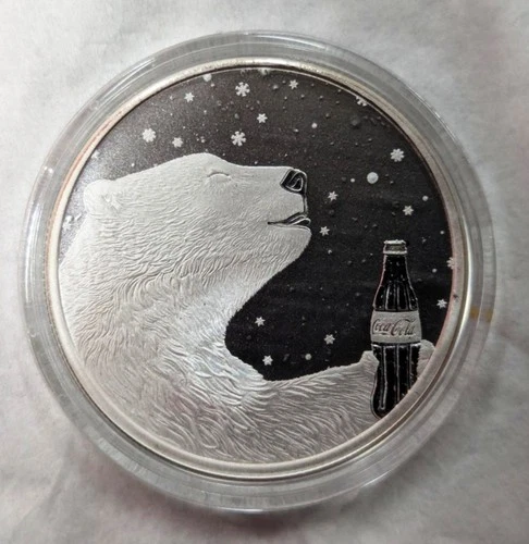 Coca-Cola® 1 oz Silver Polar Bear and 1 oz Santa Clause Rounds .999 Silver BU