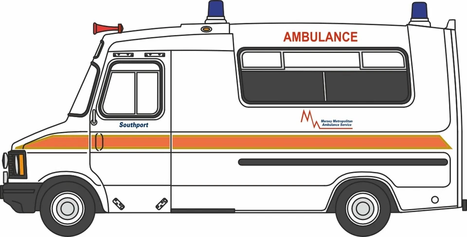 Oxford Diecast 76HAN001 OO Gauge Bedford CF Hanlon Ambulance Merseyside Ambulanc - Image 1 of 1