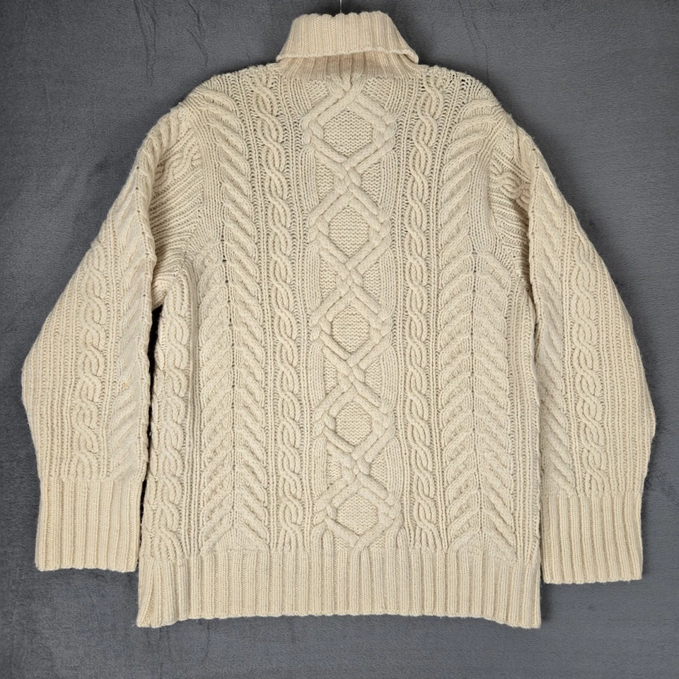 Suéter POLO RALPH LAUREN Para Hombres 2XL De Colección Tejido a Mano Pescador Cable Lana de Cordero Foto 2 de 4