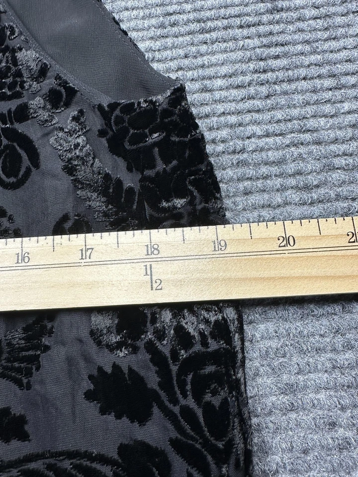 Max Studio Tank Top Womens Small Velvet Burnout Halter Boho Sheer Lined Blouse - Image 3 of 4