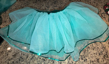 Girls Dance or Dress Up Tutu Skirt  Turquoise Mesh  Sequins  MC Medium Child