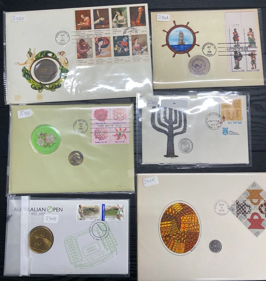 Lot of 8 Hand Painted Jonal cachet First Day covers mixed group 1 Australian Pos - Image 2 of 3