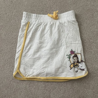 Disney Princess Belle Skirt Girls Size 6/6X White Yellow Trim Beauty & The Beast