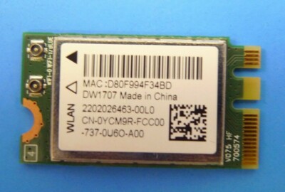 Inspiron 15 3567 3565 Qualcomm Atheros DW1707 WLAN WiFi Card QCNFA335 A00 YCM9R