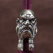 EDC Men Hrad Paracord Knife Beads Lanyard Brass DIY Tool Pendant Woven Bracelet