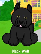Webkinz Classic Black Wolf - hm700 - Virtual Adoption Code Only