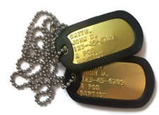 Brass Military Dog Tags Dogtags Custom Made Personalized MADE IN USA