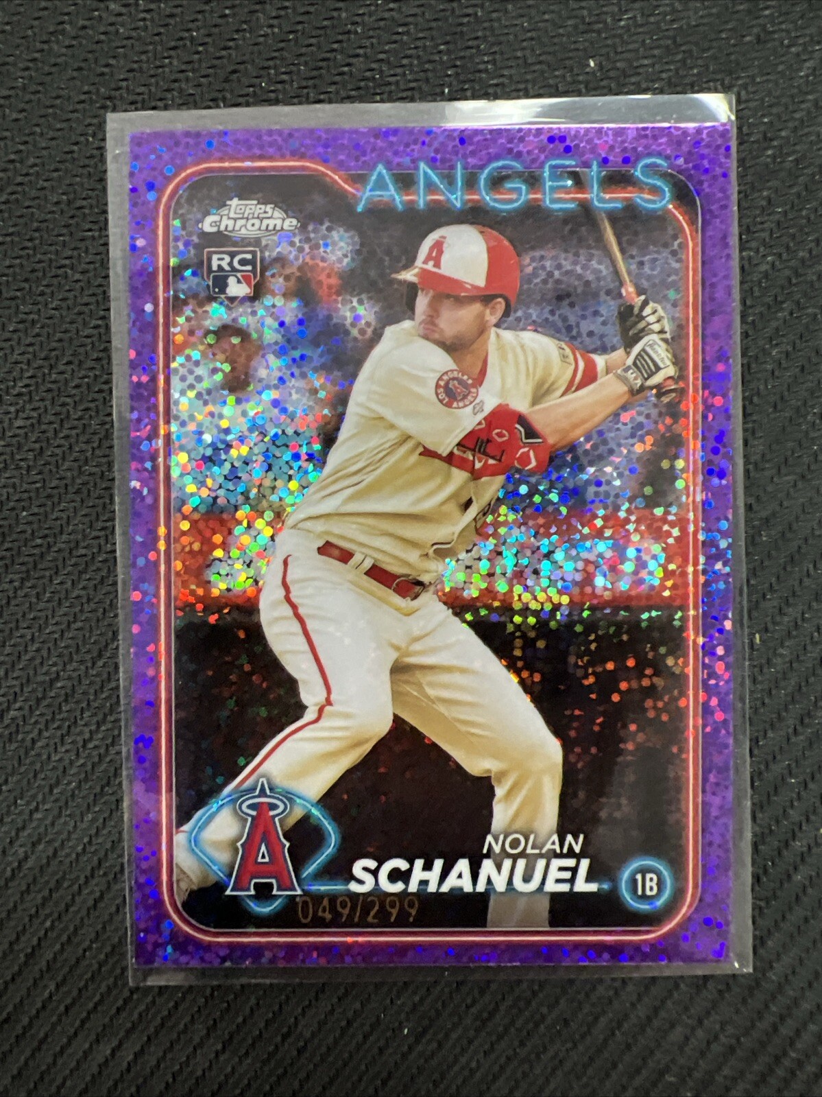 2024 Topps Chrome Purple Speckle /299 #274 Nolan Schanuel  - Los Angeles Angels