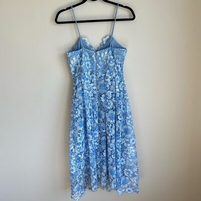 Donna Morgan Chemical Lace Two Tone Dress in Blue, Size 4 | eBay